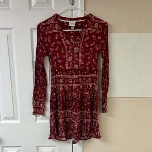 Knox Rose Midi Dress Floral Long Sleeve Ruffle V-neck